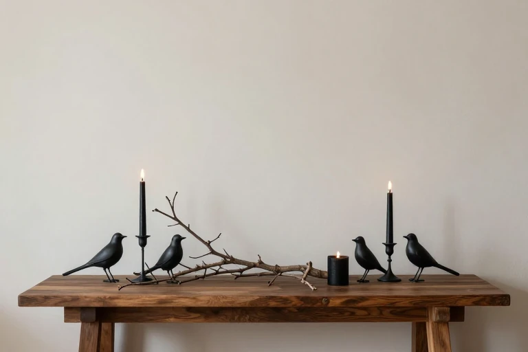 Polished spooky-season vignette built from dark silhouettes