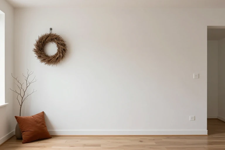 Vertical fall accents in a compact rental apartment