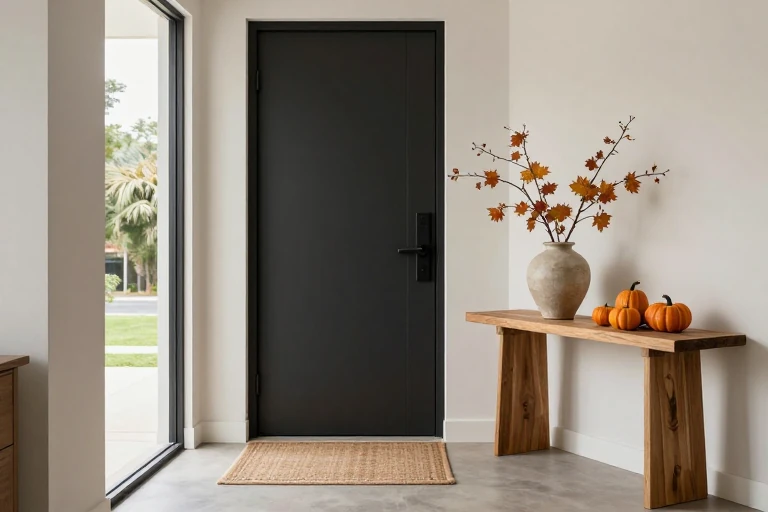 Functional fall entry with branches and a clear walkway