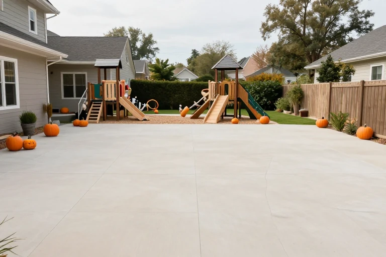 Fall decorations kept outside active play and pet routes