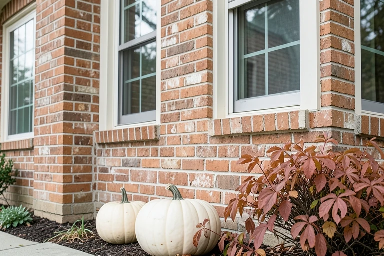 Fall colors selected to coordinate with brick and trim