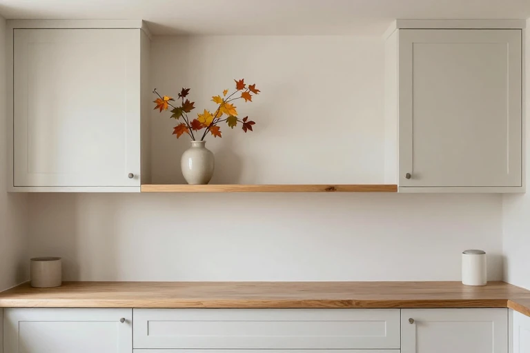 Seasonal kitchen decor being limited to one shelf