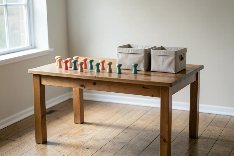Wooden drawer knobs being painted as practical DIY decor