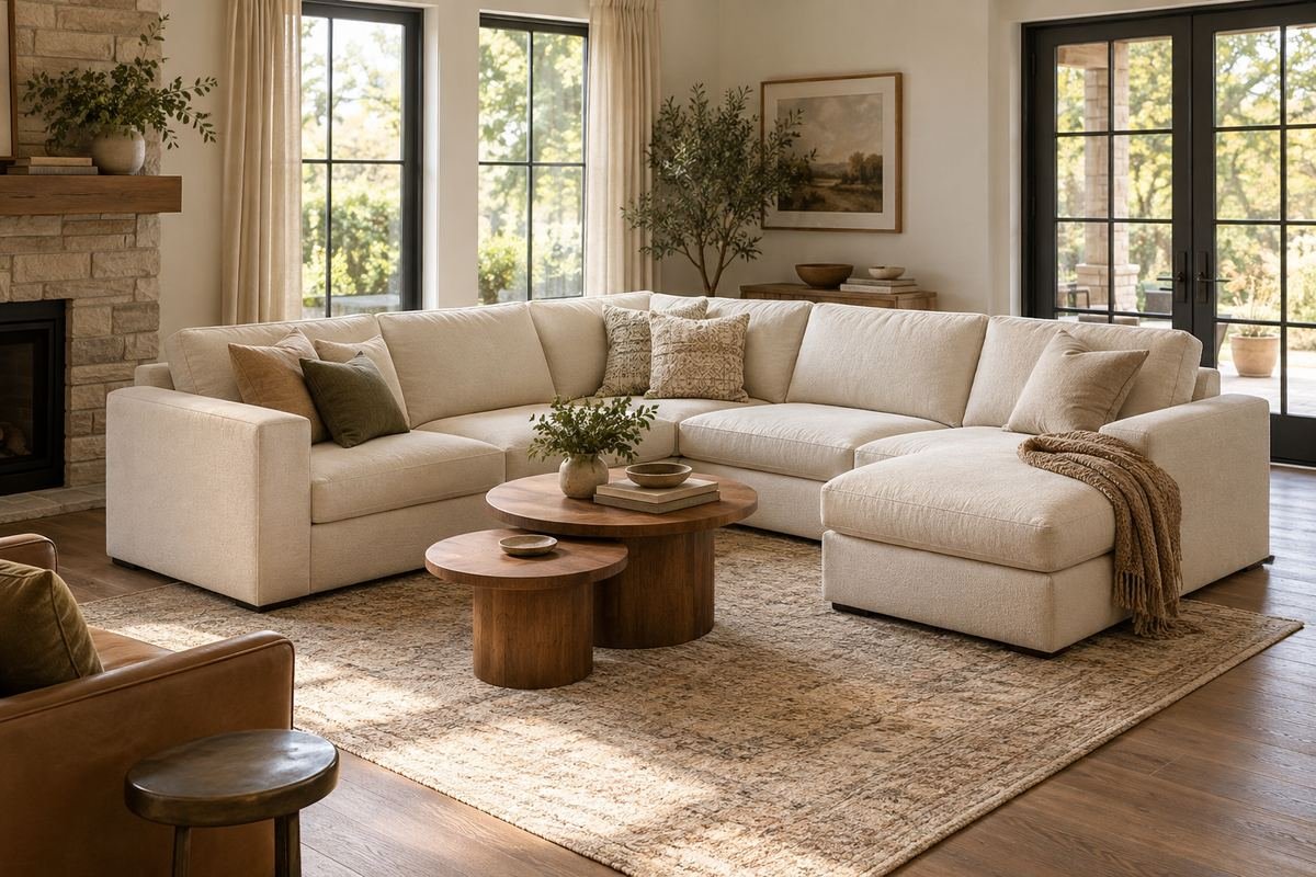 Nesting tables within a compact sectional arrangement